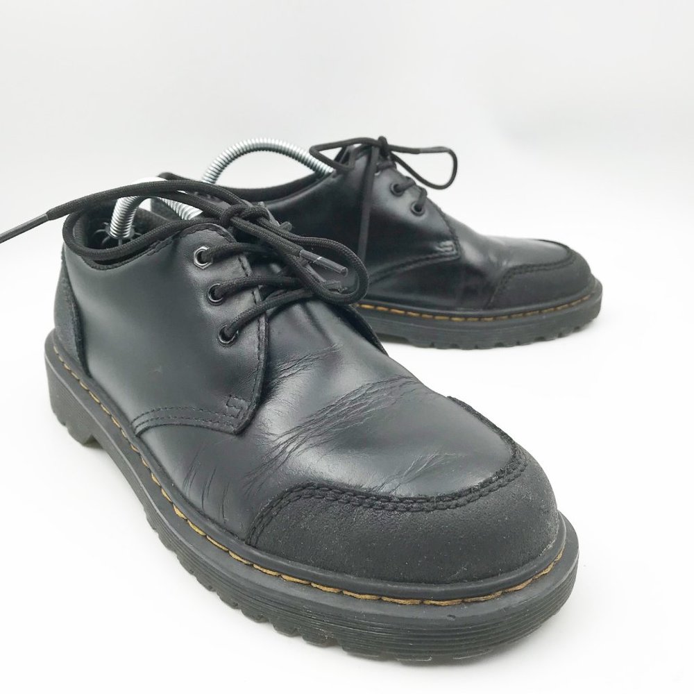 DR. MARTENS Smooth Black Leather Oxford Shoes Womens 6